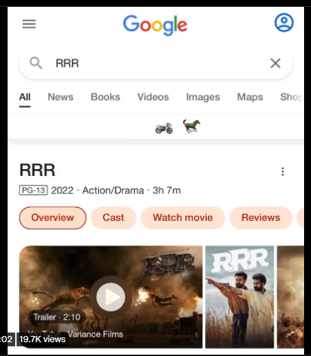 google celebrates RRR