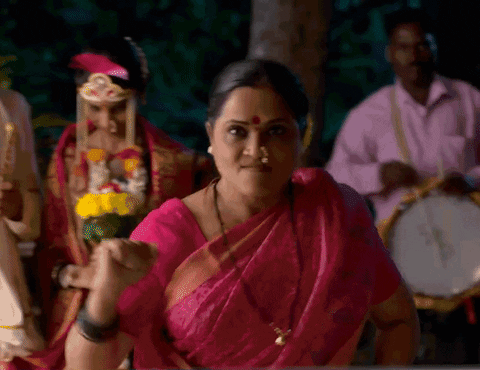 Gif lady doing marathi dance
