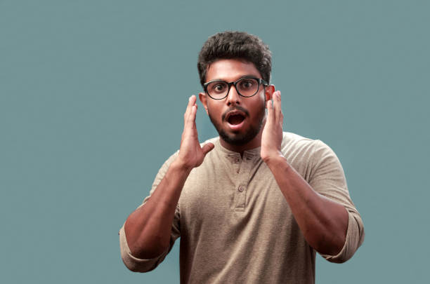 Image of a surprised man for Telugu slang word Keka which means awesome