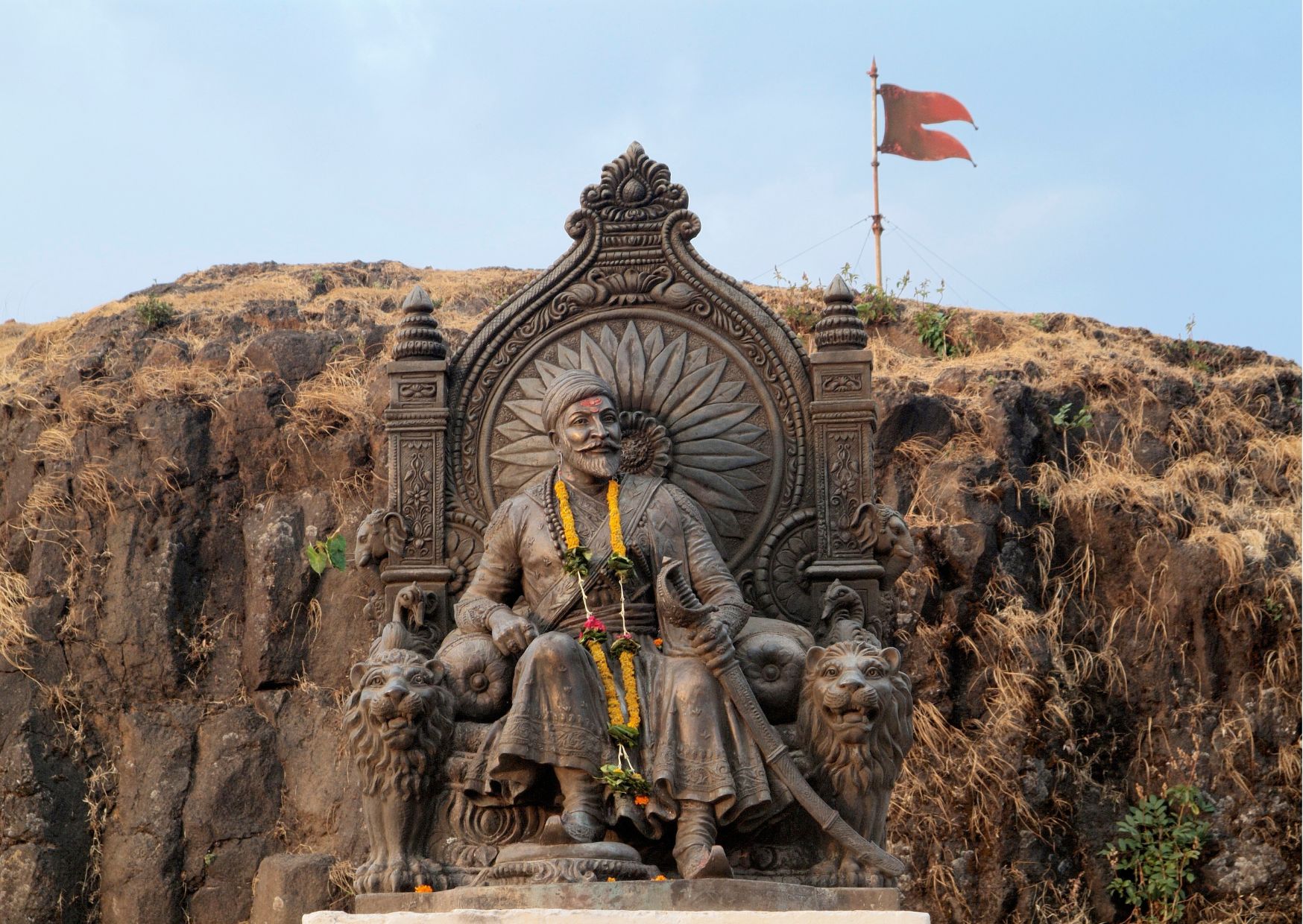 shivaji jayanti statue of chhatrapati shivaji maharaj in raigarh fort maharashtra