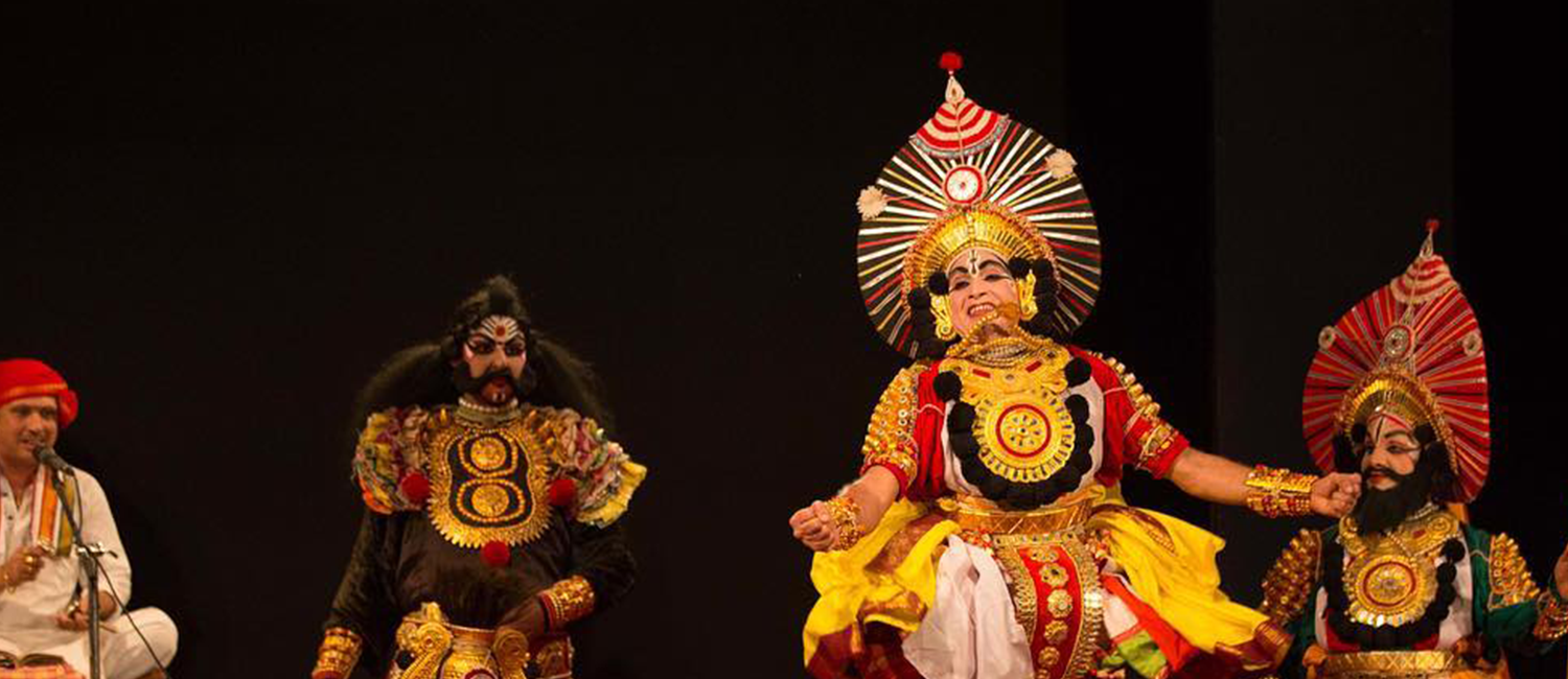 Artistes performing Yakshgana in Karnataka